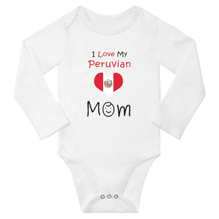 

I Love My Peruvian Mom Baby Long Slevve Jumpsuits (White 3-6 Months)