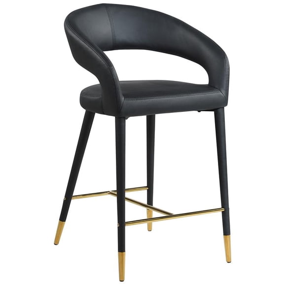 Meridian Furniture Destiny Black Vegan Leather Stool