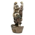 thumbnail image 2 of Chinese Zen Monk Happy Buddha Standing On Golden Nugget Statue Happiness Fortune, 2 of 5