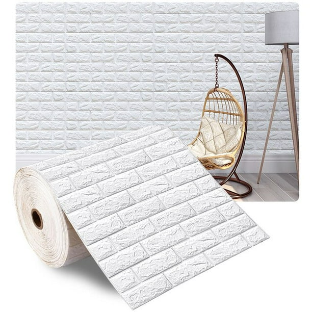 Papel tapiz autoadhesivo 3D, pegatinas de pared de ladrillo impermeables continuas, 70cm x 1m, sala de estar, dormitorio, habitación de niños, decoración del hogar