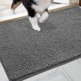 thumbnail image 1 of Felpudo HOMEIDEAS para entrada interior, chenilla, 90 x 60 cm, gris, 1 of 8