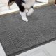 thumbnail image 1 of Felpudo HOMEIDEAS para entrada interior, chenilla, 90 x 60 cm, gris, 1 of 8