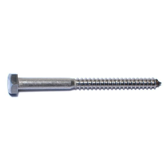 5/16" x 4" 18-8 Stainless Steel Hex Head Lag Screws HLSHSS-171