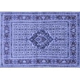 thumbnail image 1 of Ahgly Company Machine Washable Indoor Rectangle Medallion Blue Traditional Area Rugs, 4' x 6', 1 of 4