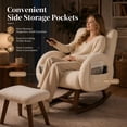 thumbnail image 2 of CloudRest Pro Extra Wide Nursery Rocking Chair with Ottoman, 23.6" Deep Seat Oversized Teddy Glider Rocker, Upholstered Lounge Chair with Thickened Cushion for Adults, Beige, 2 of 8