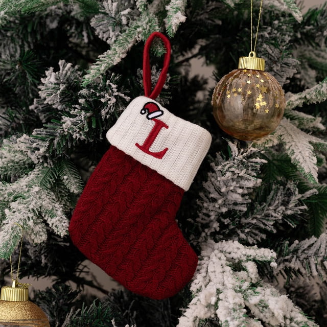 Christmas Decorative Supplies Red Knitted Christmas Socks Tree Pendant Embroidered Wool Rhetoric Socks for Festive Celebrations and Holiday