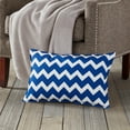 thumbnail image 2 of Greendale Home Fashions 22" x 14" Marine Blue Chevron Cotton Canvas Decorative Pillow, 2 of 4