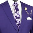 thumbnail image 2 of Luxurious Men's Modern-Fit 2-Piece Windowpane Suit, Jacket and Pants w/1 Pair of Socks - Purple 46S, 2 of 3