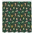 thumbnail image 3 of Kids Shower Curtain, Childish Design of Nocturnal Theme Happy Cats Figures and Fishes on Kittens Tummy, Fabric Bathroom Set with Hooks, 69W X 84L Inches Extra Long, Multicolor, by Ambesonne, 3 of 3