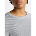thumbnail image 4 of No Boundaries Marled Cotton Crewneck Pullover Sweater, Midweight, Men's & Big Men's, 4 of 5