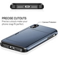 thumbnail image 5 of iPhone X Case, iPhone 10 Case,Hybrid iPhone X Wallet Case Card Holder Shell Heavy Duty Protection Shockproof Anti Scratch Soft Rubber Bumper Cover Case for iPhone X 5.8 inch Dark Blue, 5 of 14