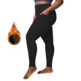thumbnail image 6 of ManxiVoo Plus Size Thermal Fleece Lined High Waist Leggings with Convenient Pockets for Winter Workouts and Yoga Practice XXL Size Black, 6 of 9