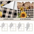 thumbnail image 3 of Sunflower Plaid Kitchen Window Curtains, Swag Curtains Valance for Bedroom Living Room Bathroom, Country Sunshine Star Vintage Bee Black Rod Pocket Window Curtain Block Drapes 2 Panels 36"x63", 3 of 9