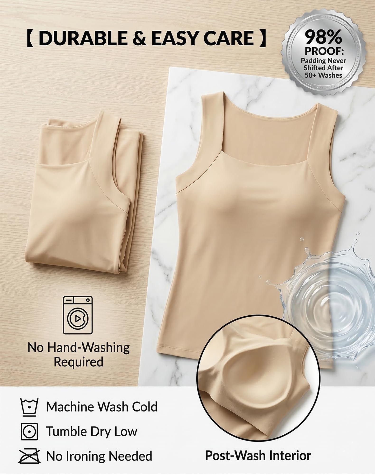 Avulea's Built in Comfort Bra Tanktop, Avulea Padded Tank Tops for Women with Support, Seamless Shaper Cami & Braless Tops