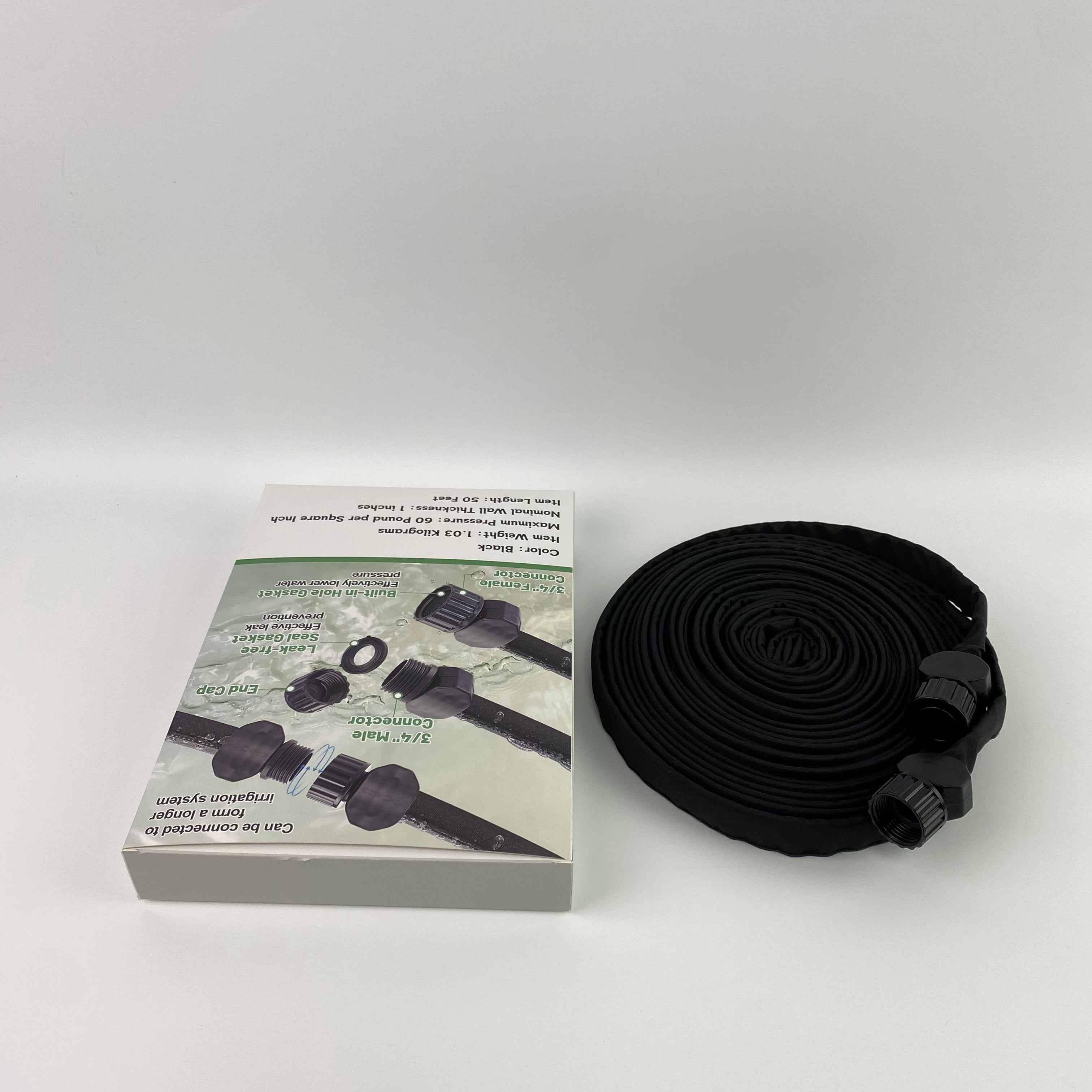 LULUW Flexible tubes of plastic, not of metal,25 50 75ft 50ft*2 1/2" Linkable Consistent Drip Irrigation Hose Save 80% Water Leakproof Heavy Duty Double Layer Sprinkler Garden Hose with Holes (50FT)