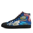 thumbnail image 3 of Idaho State Mtn Bluebird and Syringa Flower High Top Canvas Shoes Sneakers Black Size 5, 3 of 6