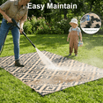 thumbnail image 3 of LUOVEN Outdoor Waterproof Rug Reversible 4x6 Plastic Straw Rug for Patio, RV, Camping, Deck, Backyard, Porch, Balcony, Black & Beige, 3 of 8