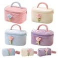thumbnail image 1 of Bolso de cosméticos Kawaii Organizador de pana Cubo Estuche de maquillaje Neceser (Rosa L), 1 of 5