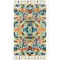 thumbnail image 5 of SAFAVIEH Blossom Everitt Floral Wool Fringed Area Rug, Blue/Multi, 6' x 6' Square, 5 of 7