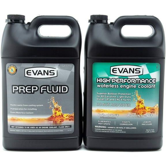 EVANS Coolant EC53001-EC42001 High Performance Waterless Coolant and Prep Fluid Combo Pack, 2 Gallon