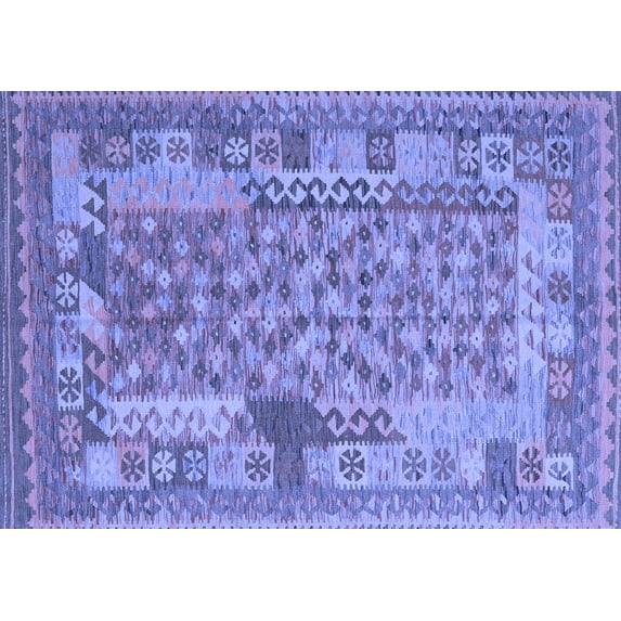Ahgly Company Indoor Rectangle Oriental Blue Traditional Area Rugs, 6' x 9'