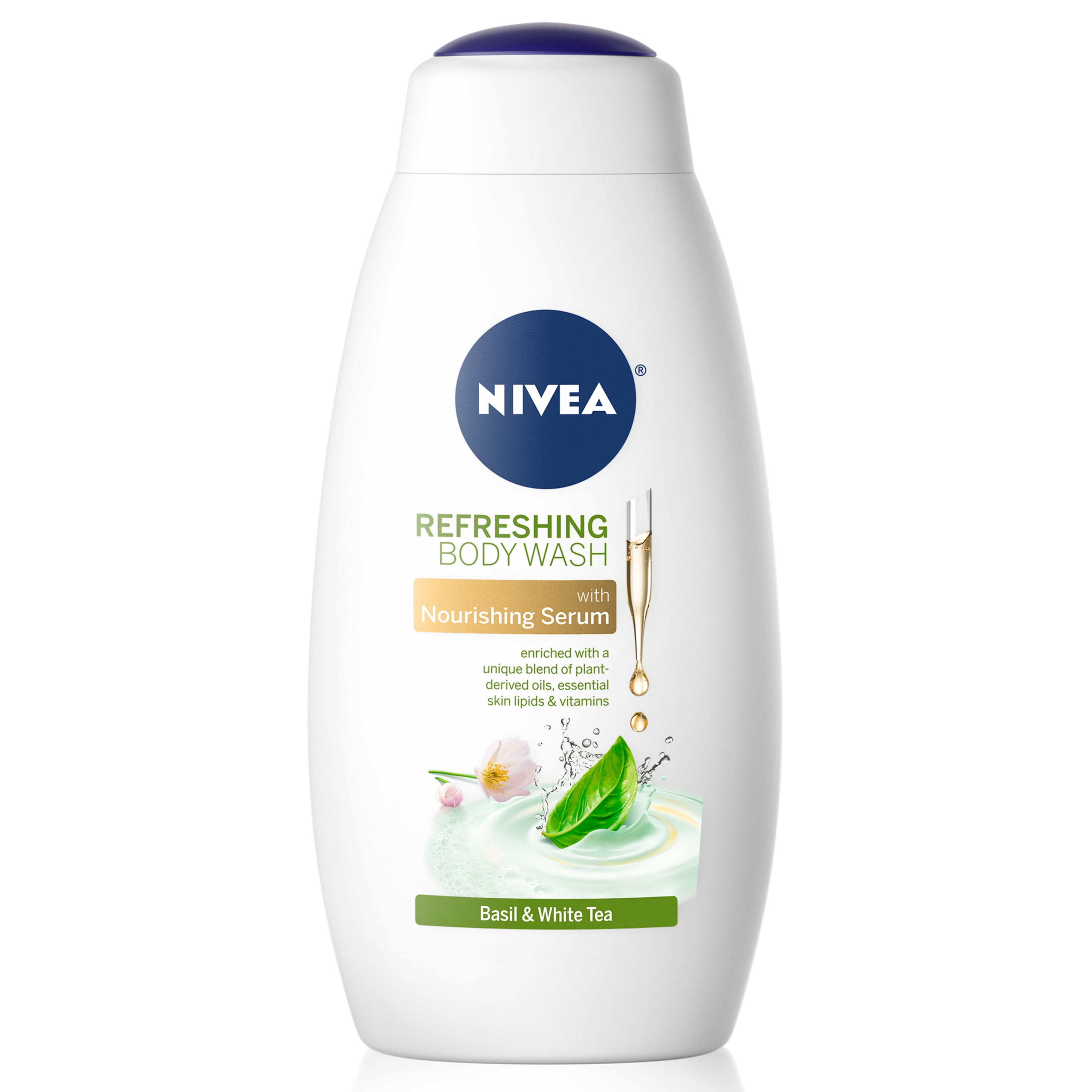 NIVEA Basil and White Tea Body Wash with Nourishing Serum, Moisturizing