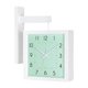 thumbnail image 1 of Reloj de pared de doble cara, colgante, de fácil lectura, silencioso, con de madera, reloj de esquina para dormitorio, oficina, hogar y cocina. Rojo Verde, 1 of 9