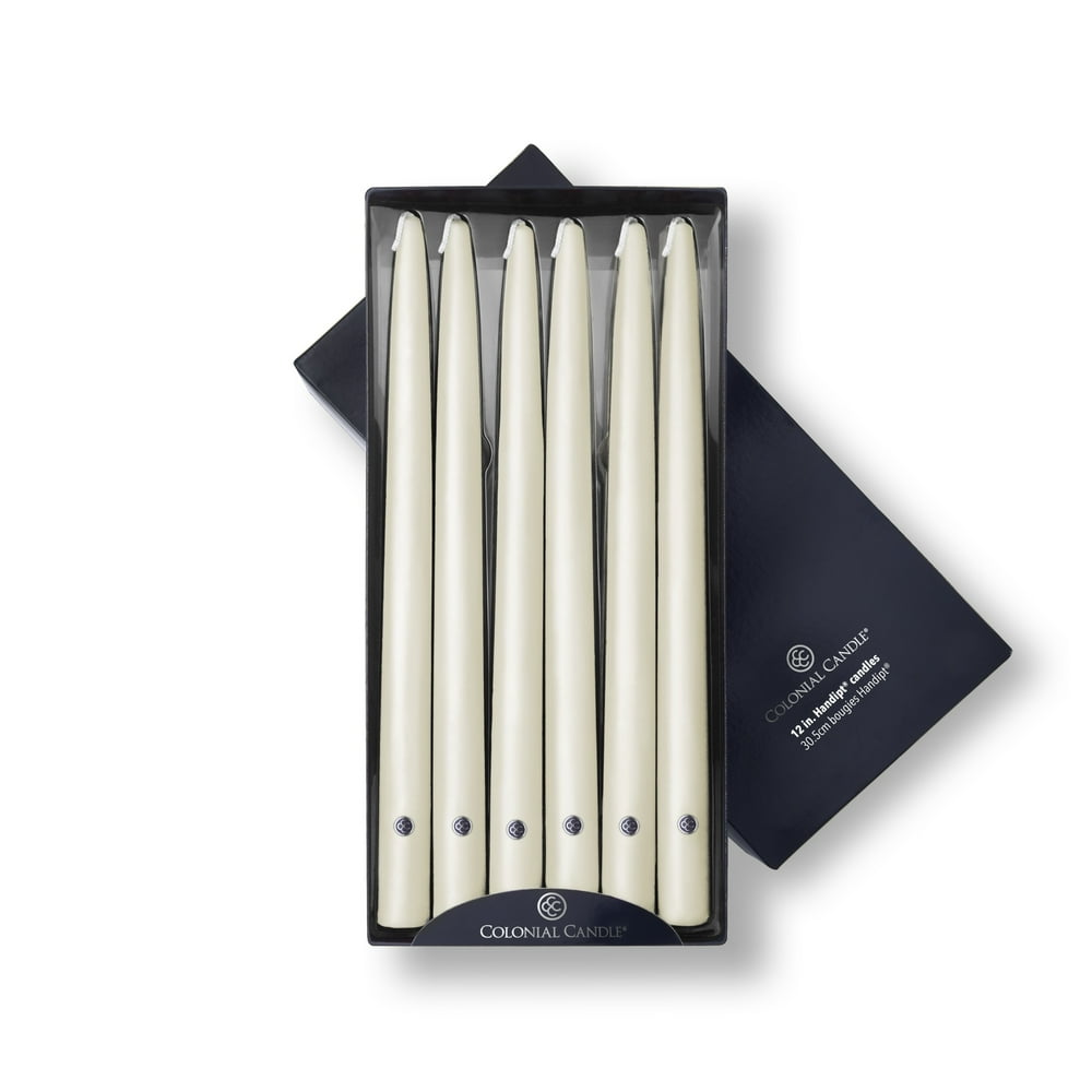 Colonial Candle Unscented 12 In Taper Candle, 12 Pieces, Ivory