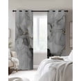 thumbnail image 3 of Grey Ombre Marble Blackout Curtains 63 Inches Long for Bedroom, Gray Marble Crack Abstract Modern Thermal Insulated Room Darkening Black Out Window Curtain Panels Grommet Drapes for Living Room, 3 of 8