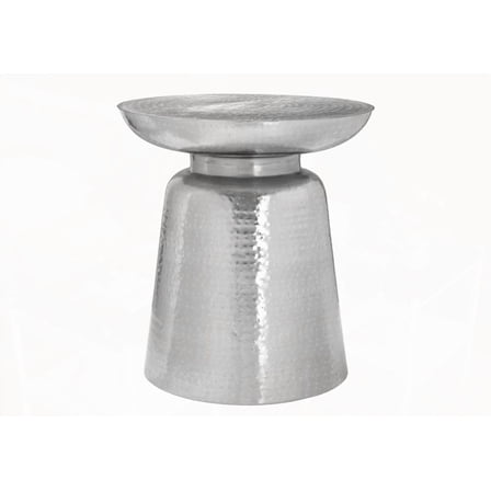 Accent Table with 22" Height and Chrome Metal, Ideal for Living Room and Bedroom