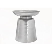 Accent Table with 22" Height and Chrome Metal, Ideal for Living Room and Bedroom