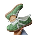 thumbnail image 3 of HTHLVMD Woven Lace Up Sneakers, Linen Casual Shoes, Women Classic Retro Gum Sole Fashion Sneakers Casual Tennis Skate Shoe Genuine Leather Walking Footwear Anti Slip Trainers, Army Green 5.5, 3 of 6