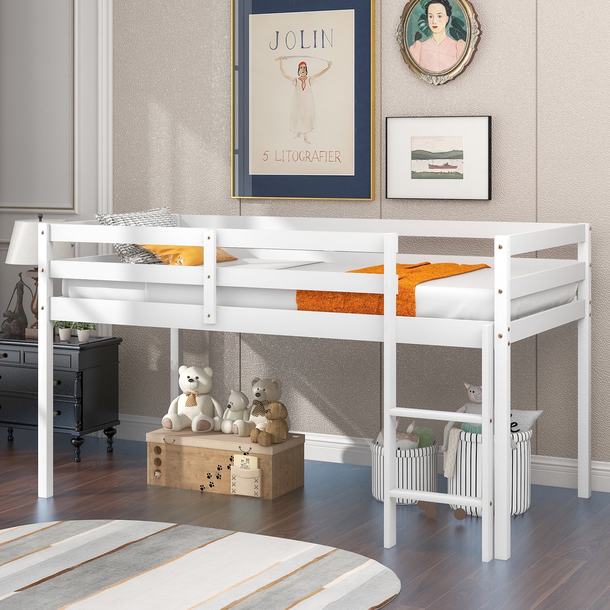 Ackerly twin low loft bed outlet