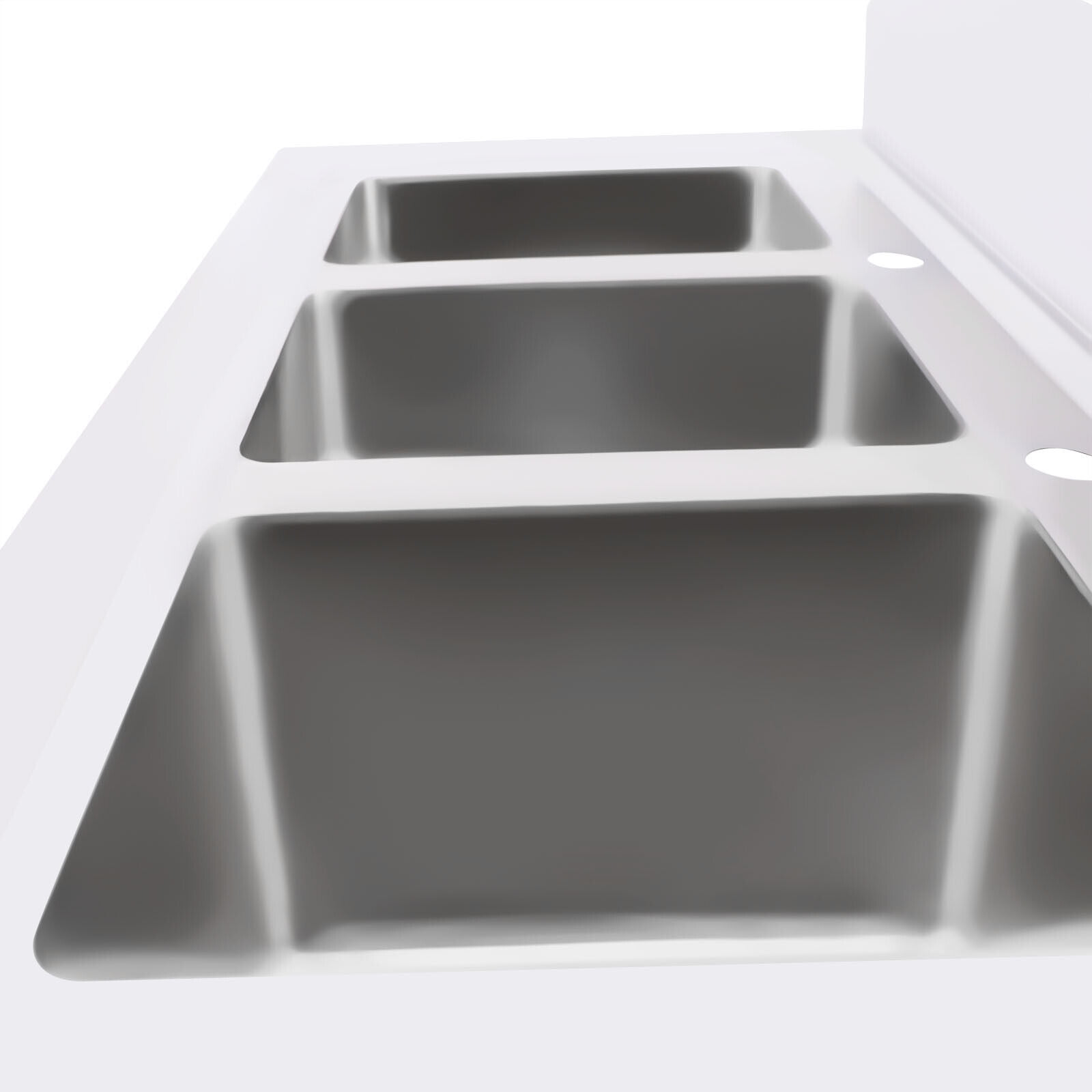 DENEST Three 3 Compartment Basins Stainless Steel Commercial Kitchen Restaurant Sink W/ Drains