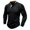 Black, variant on Men's Travel Henleys Neck Ribbed Shirts Trendy Solid Fashion Dressy Leisure with Pocket Tunic Long Sleeve Office Tops Office Outdoor Elastic Blouse New Style Black S