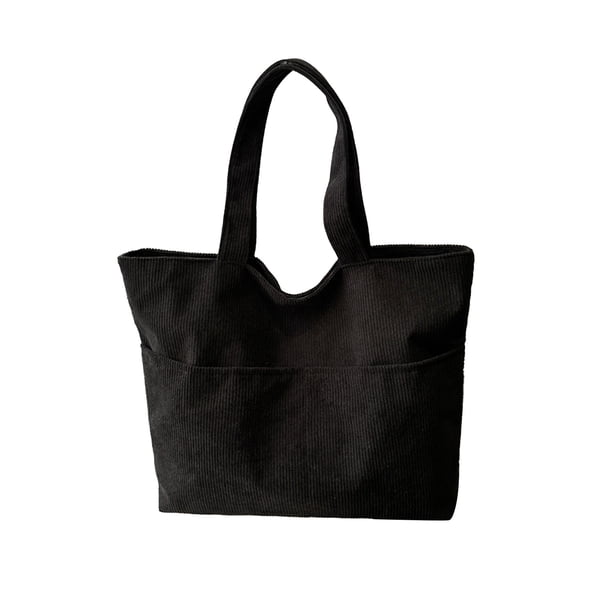 Bolso de hombro de pana, bolso tote de gran capacidad, bolso casual tipo H para mujer, bolso de uso diario para el trabajo, la escuela y los viajes.
