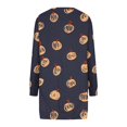 thumbnail image 4 of ICHUANYI Clearance Women's Fashion Long Sleeve Print Round-Neck Ladies Holiday Outing Long Dress(Dark Blue, XL) ICHUANYI WER2023081512951, 4 of 5