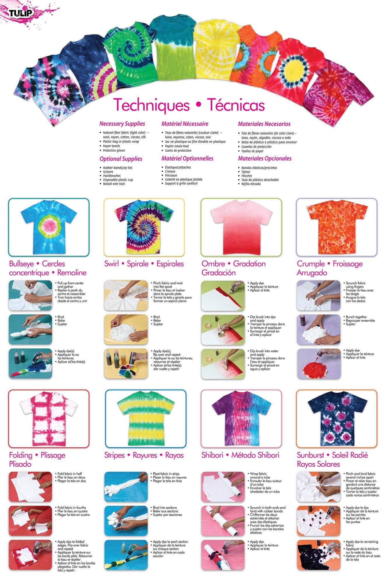 Tulip Ultimate 5-Color Tie-Dye Kit - One-Step Fabric Dye Set in Purple, Fuchsia, Turquoise, Lime & Yellow