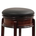 thumbnail image 3 of Sabi 24 inch Swivel Counter Stool, Solid Wood, Faux Leather, Brown, Black, 3 of 5