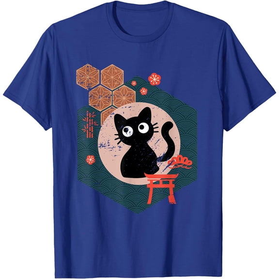 Black Cat Lover japanese kitten anime Style tokyo otaku lifestyle Unisex T-Shirt for Men Women Kids Toddler