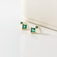 thumbnail image 3 of EOEMY Gold Plated 925 Sterling Silver Cz Birthstone 4mm Stud Earrings-Silver-Green, 3 of 6