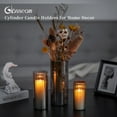 thumbnail image 3 of Glasseam Set of 3 Ribbed Glass Hurricane Candle Holders: Elegant Cylinder Vases for Pillar and Floating Candles, Modern Home Decor for Living Room and Events, 3 of 9