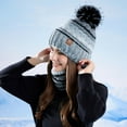 thumbnail image 5 of Wutalume Winter Hat and Scarf Set for Women, Fleece Lined Thick Knitted Beanie with Ear Muffs, Warm Two-Piece Set for Outdoor Activities,Gray, 5 of 8