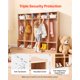 thumbnail image 5 of Armario infantil VEVOR de 5 secciones, organizador de almacenamiento de madera para niños pequeños con 10 ganchos y alfombrilla antideslizante, con 10 pequeñas cajas de almacenamiento abiertas, 5 of 8