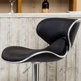 thumbnail image 5 of Roundhill Masaccio Cushioned Leatherette Upholstery Airlift Adjustable Swivel Barstool with Chrome Base, Set of 2, Multiple Colors Available, 5 of 8