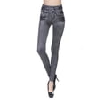 thumbnail image 2 of DYMADE Women's Stretch High Waist Faux Denim Leggings Jeggings Casual Skinny Pants, 2 of 3