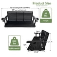 thumbnail image 3 of Fortune Candy 3 Person Outdoor Wood Hanging Swing, Heavy Duty 880 lbs Wood Porch Swing, Black-5ft, 3 of 8