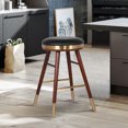 thumbnail image 2 of Clara Backless Modern 26" Grey Faux Leather Bar Stool, 2 of 2