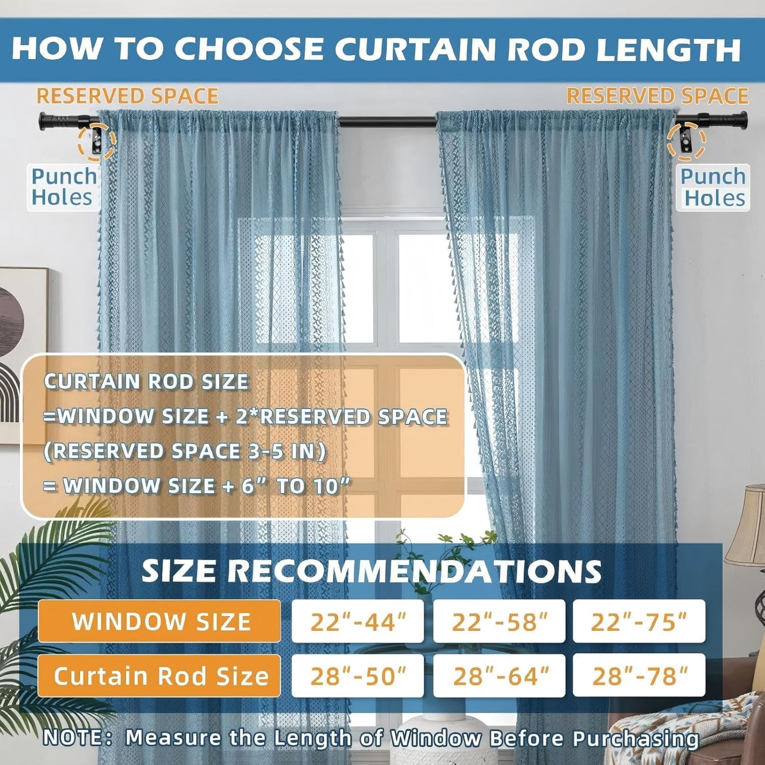 2 Pack Curtain Rods for Windows 28 to 64 Inch, 5/8 Inch Small Cafe Window Curtain Rods with Brackets in Matte Black,Adjustable Sectional Design for Lightweight Curtains in Bedroom,Kitchen,RV,Bathroom