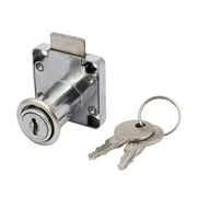 40mmx40mmx37mm Metal Square Base Drawer Lock Locker Silver Tone w Keys